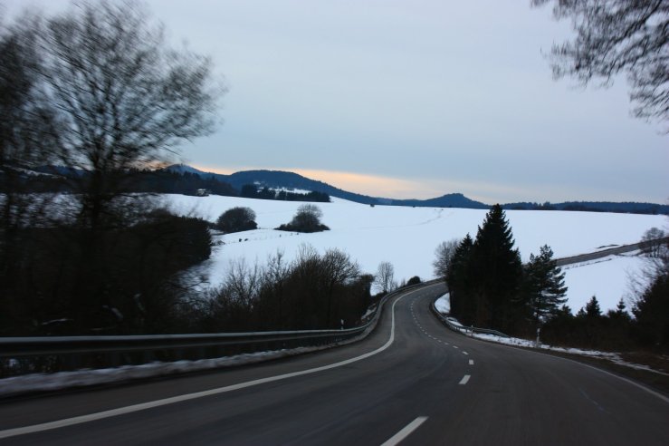 Snowy road near Nurburgring